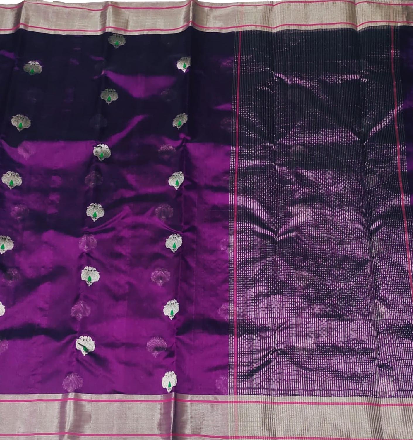 Elegant Purple Chanderi Handloom Silk Saree: A Timeless Classic - Luxurion World