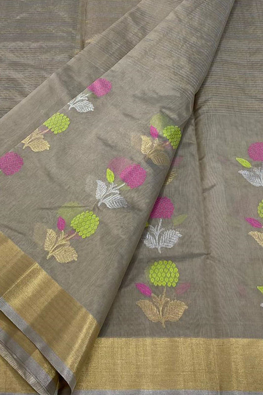 Elegant Pastel Chanderi Handloom Silk Saree: A Timeless Classic