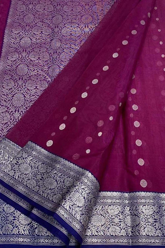 Elegant Purple Chanderi Handloom Silk Saree: A Timeless Classic - Luxurion World