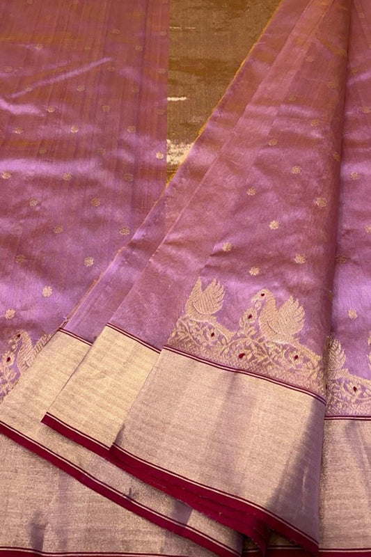 Pink Chanderi Handloom Silk Saree: Exquisite Elegance and Pure Luxury - Luxurion World
