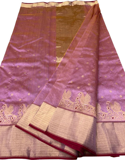Pink Chanderi Handloom Silk Saree: Exquisite Elegance and Pure Luxury - Luxurion World