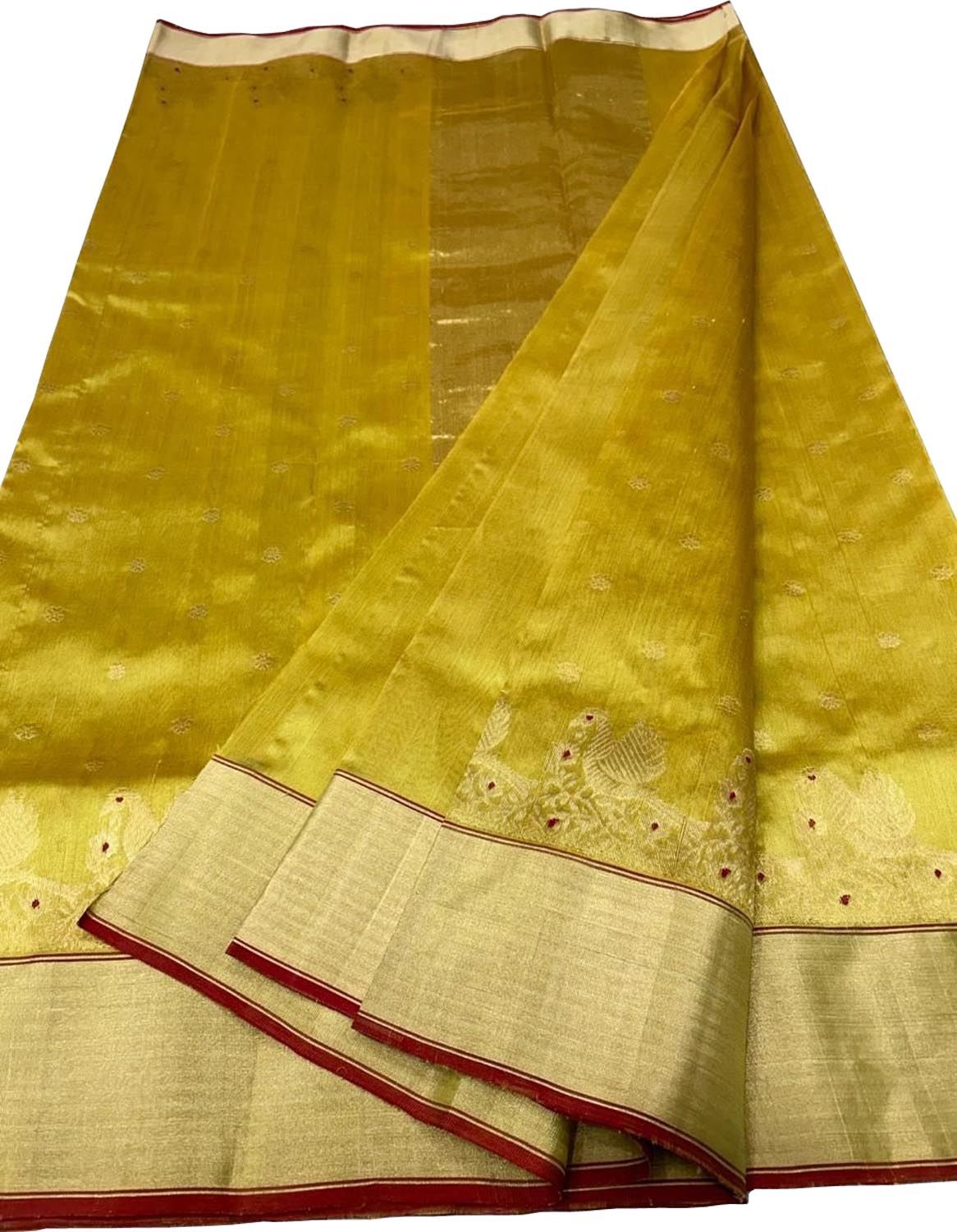 Exquisite Green Chanderi Handloom Pure Silk Saree: Timeless Elegance - Luxurion World