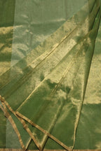 Elegant Green Chanderi Handloom Pure Tissue Saree - Luxurion World