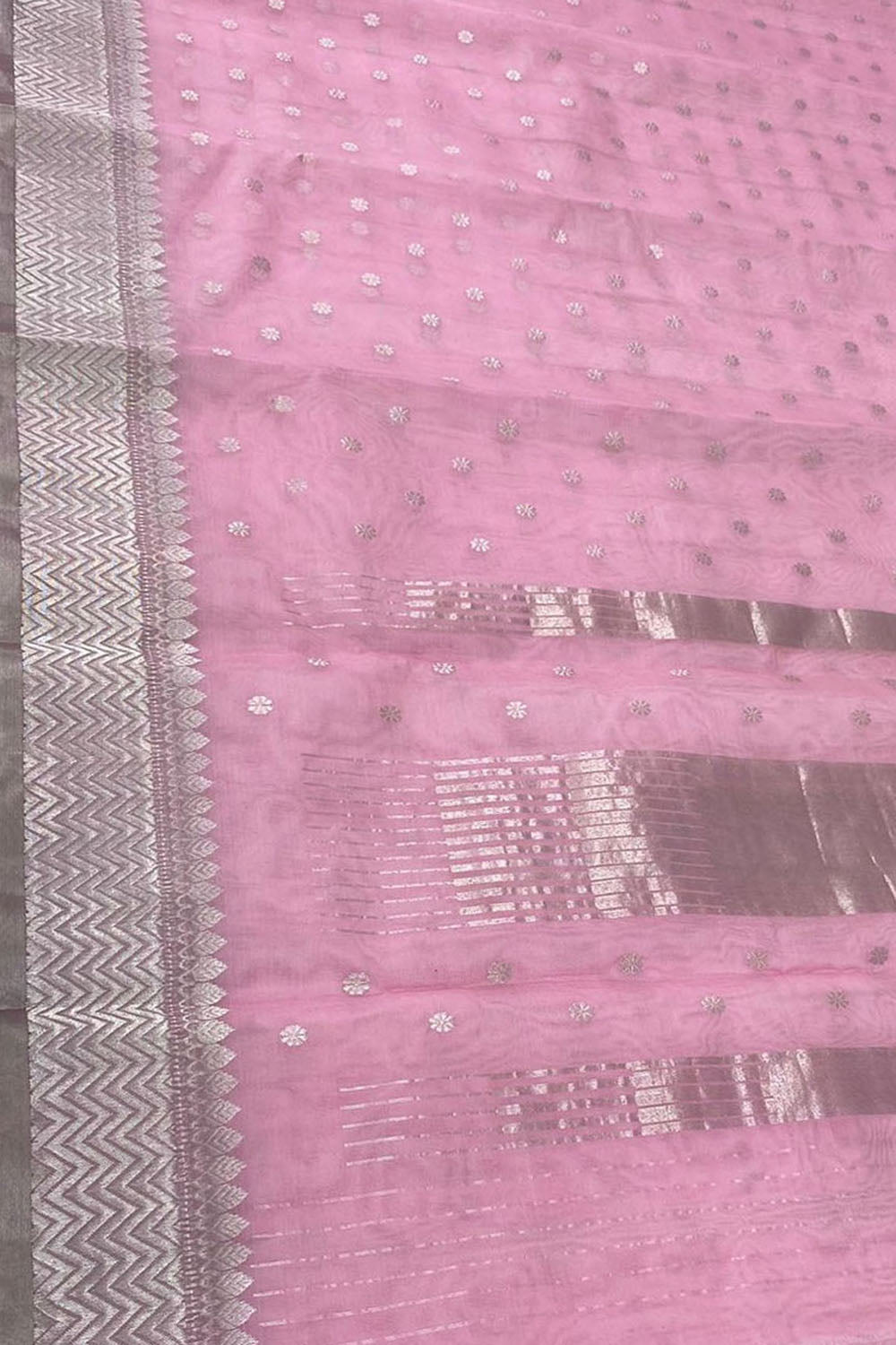 Elegant Pink Chanderi Handloom Katan Silk Saree - Luxurion World
