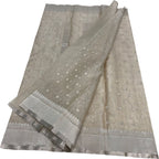 Elegant Grey Chanderi Handloom Katan Silk Saree - Luxurion World