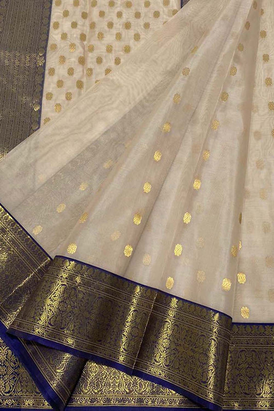Elegant Pastel Chanderi Handloom Katan Silk Saree - Luxurion World