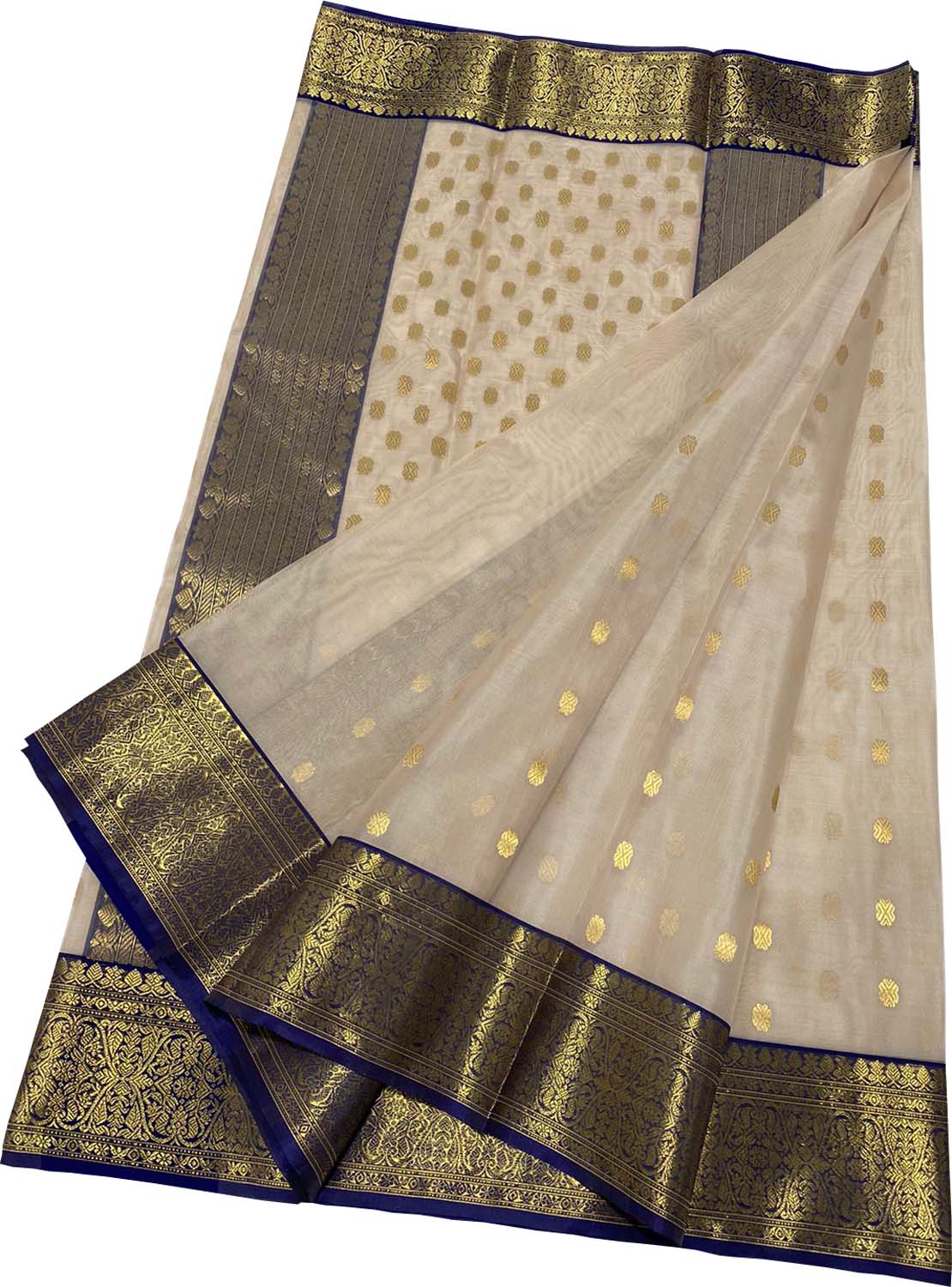 Elegant Pastel Chanderi Handloom Katan Silk Saree - Luxurion World