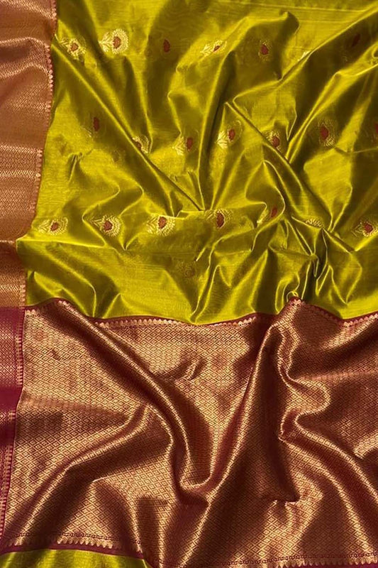 Exquisite Green Chanderi Handloom Pure Silk Saree: A Timeless Elegance - Luxurion World