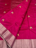 Pink Chanderi Handloom Pure Katan Silk Saree - Luxurion World