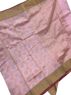 Pink Chanderi Handloom Pure Silk Saree - Luxurion World