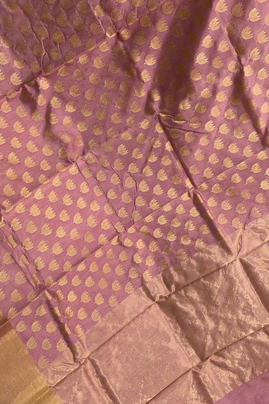 Pink Chanderi Handloom Pure Silk Saree - Luxurion World