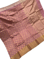 Pink Chanderi Handloom Pure Silk Saree - Luxurion World