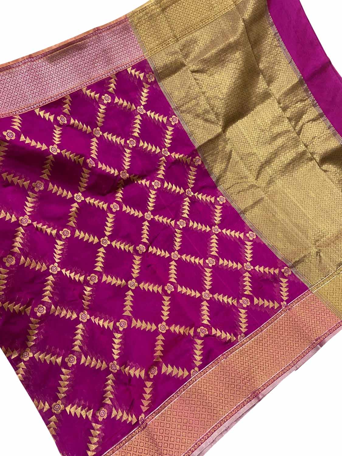 Pink Chanderi Handloom Pure Silk Saree - Luxurion World