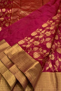 Pink Chanderi Handloom Pure Silk Saree - Luxurion World