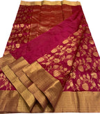 Pink Chanderi Handloom Pure Silk Saree - Luxurion World