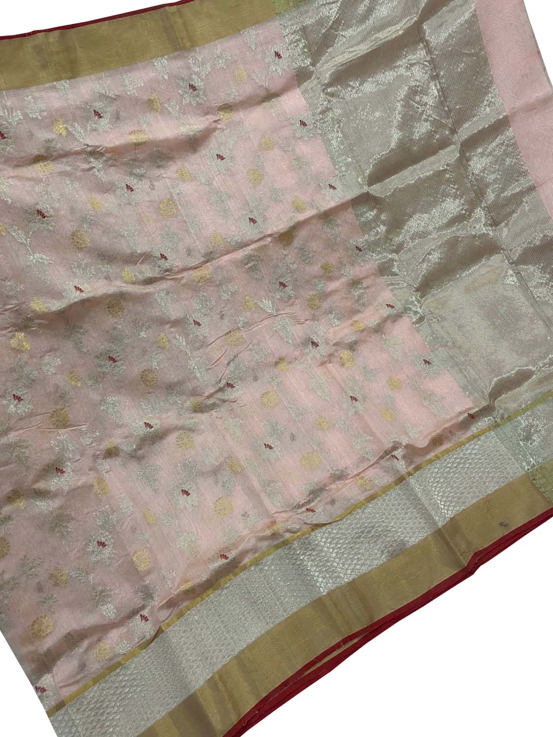 Pink Chanderi Handloom Pure Silk Saree - Luxurion World