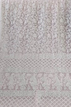 Pink Chikankari Hand Embroidered Georgette Saree - Luxurion World