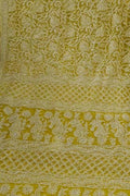 Shop the Latest Yellow Chikankari Georgette Saree with Hand Embroidery - Buy Now! - Luxurion World