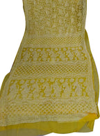Shop the Latest Yellow Chikankari Georgette Saree with Hand Embroidery - Buy Now! - Luxurion World