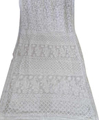 Shop Off White Chikankari Saree Online - Hand Embroidered Georgette - Luxurion World