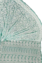 Blue Hand Embroidered Chikankari Chiffon Georgette Saree - Luxurion World