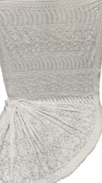 Off White Hand Embroidered Chikankari Chiffon Georgette Saree - Luxurion World