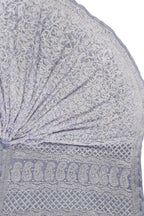 Purple Hand Embroidered Chikankari Chiffon Georgette Saree - Luxurion World