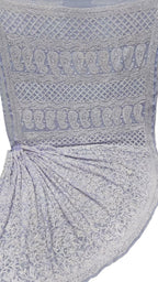 Purple Hand Embroidered Chikankari Chiffon Georgette Saree - Luxurion World