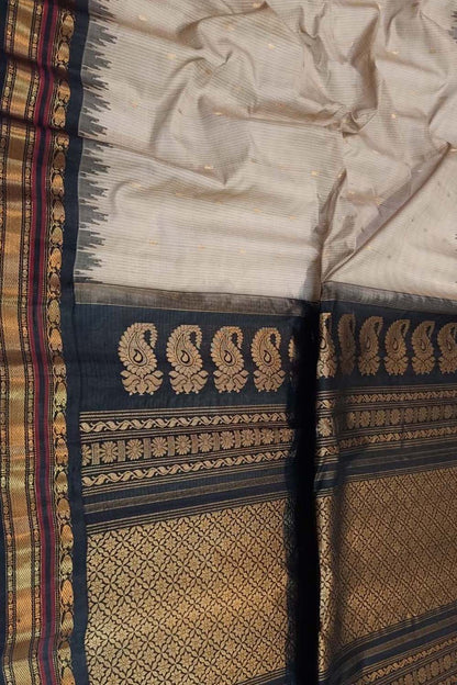 Pastel Gadwal Handloom Sico Saree - Luxurion World