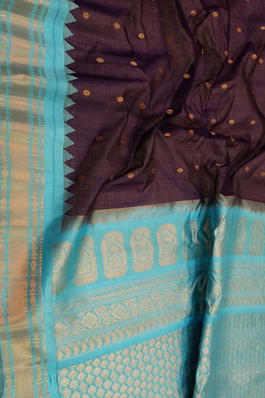 Purple Gadwal Handloom Sico Saree - Luxurion World