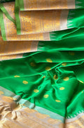 Green Handloom Gadwal Pure Silk Saree - Luxurion World