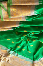 Green Handloom Gadwal Pure Silk Saree - Luxurion World