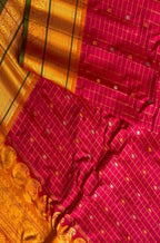 Pink Handloom Gadwal Pure Silk Saree - Luxurion World