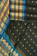 Black Handloom Gadwal Pure Silk Saree - Luxurion World