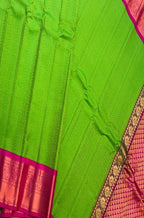 Green Handloom Gadwal Pure Silk Saree - Luxurion World