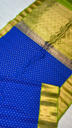 Blue Handloom Gadwal Pure Silk Saree - Luxurion World