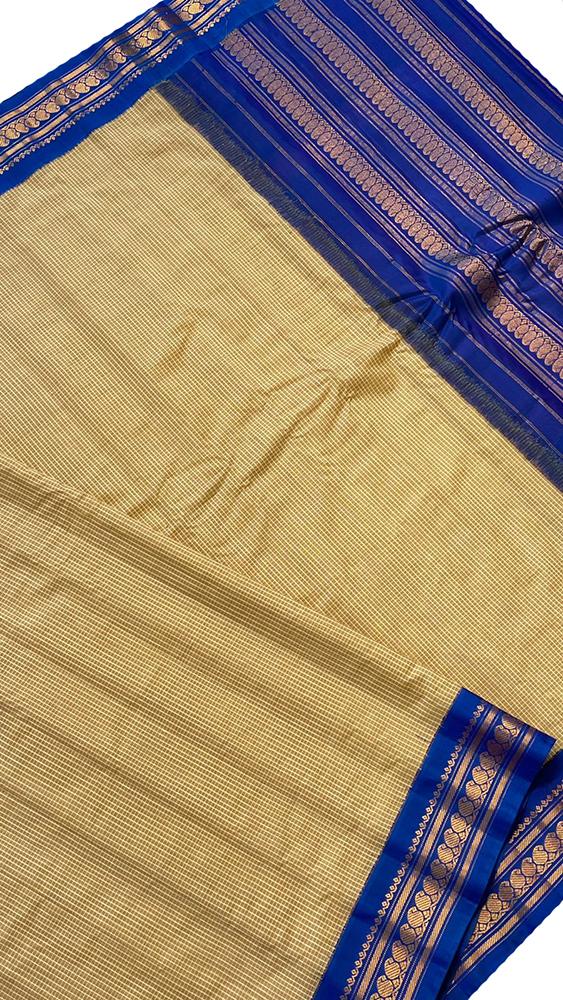 Pastel Handloom Gadwal Silk Cotton Saree - Luxurion World