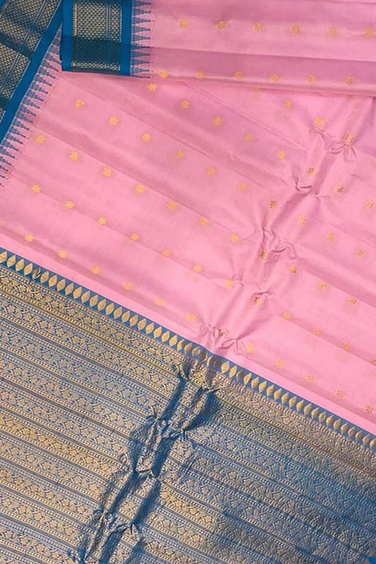 Pink Gadwal Handloom Pure Silk Saree - Luxurion World