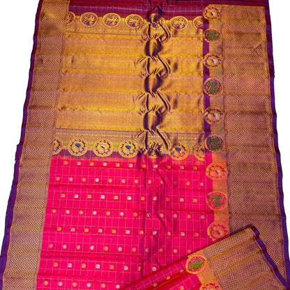 Pink Gadwal Handloom Pure Silk Saree