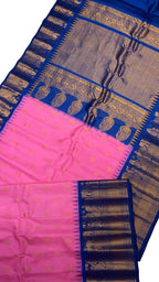 Pink Gadwal Handloom Pure Silk Saree - Luxurion World