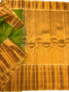 Green Gadwal Handloom Pure Silk Saree - Luxurion World