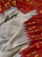 Grey Gadwal Handloom Pure Silk Saree - Luxurion World