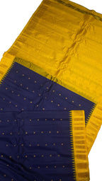 Blue Gadwal Handloom Pure Silk Saree - Luxurion World