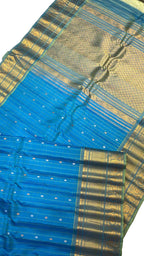 Exquisite Blue Gadwal Handloom Silk Saree: A Timeless Elegance - Luxurion World