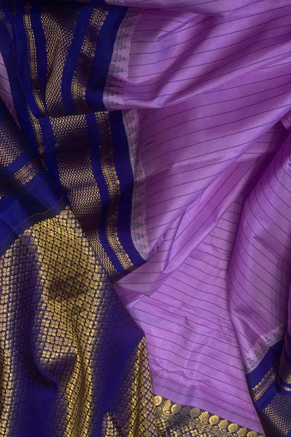 Purple Gadwal Handloom Pure Silk Saree - Luxurion World