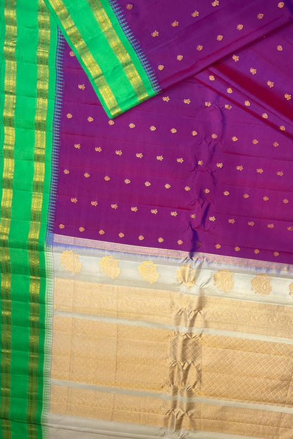 Elegant Purple Gadwal Handloom Pure Silk Saree: A Timeless Classic - Luxurion World