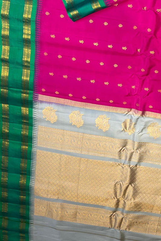Exquisite Pink Gadwal Handloom Pure Silk Saree: A Timeless Elegance - Luxurion World