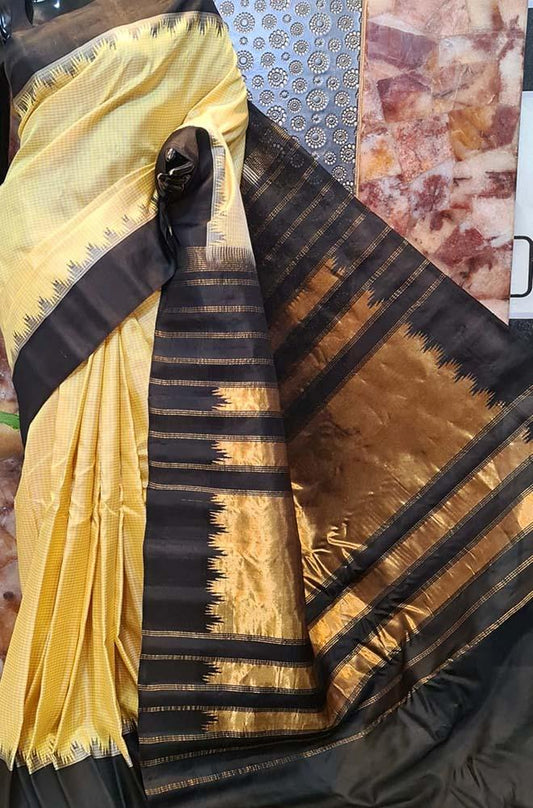 Pastel Handloom Gadwal Pure Silk Saree - Luxurion World