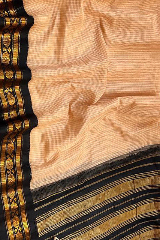 Pastel Gadwal Handloom Sico Saree ( Silk Cotton )