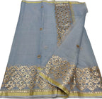 Grey Gota Patti Work Kota Doria Saree - Luxurion World